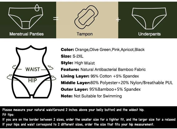 MesJours Culotte Menstruelle Réutilisable Haute Absorbante en Coton Bio