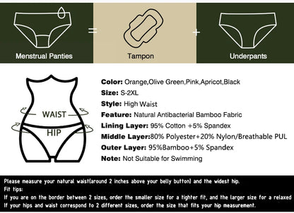 MesJours Culotte Menstruelle Réutilisable Haute Absorbante en Coton Bio