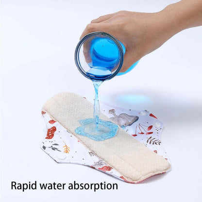Lot de 5 Serviettes Hygiéniques Lavables en Coton avec Ailettes et Barrière Anti-Fuites