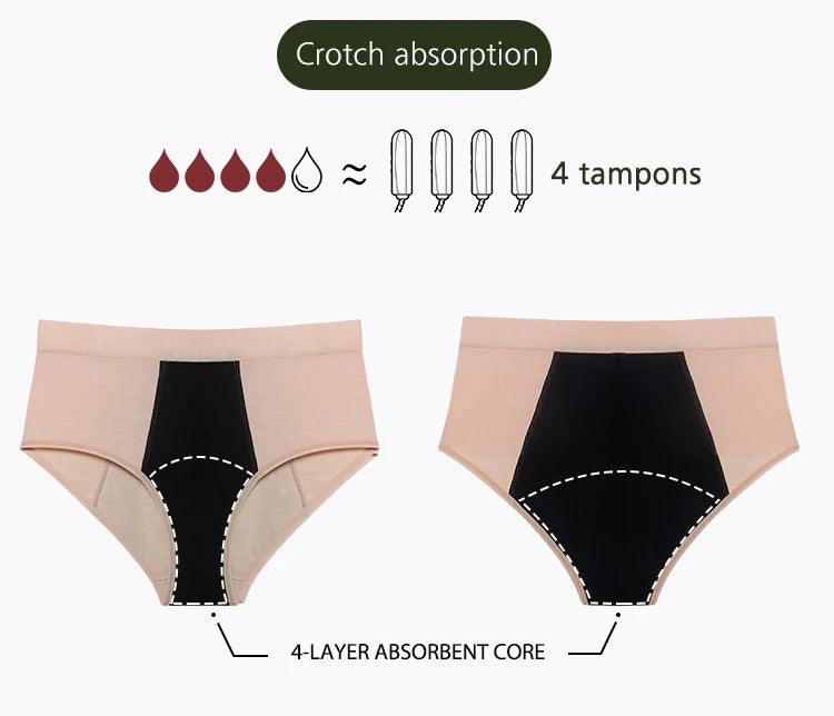 MesJours Culotte Menstruelle Réutilisable Haute Absorbante en Coton Bio